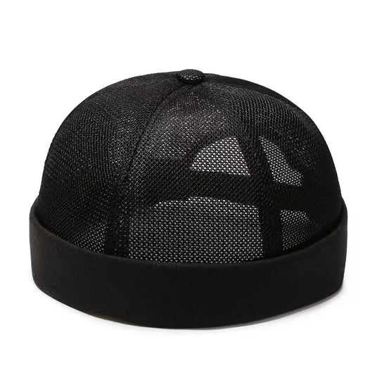 Unisex Mesh Brimless Skullcap Hip Hop Sailor Summer Cap with Rolled Cuff Breathable Beanie Hat for Men  Women