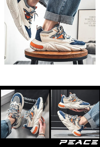 2024 Autumn Men Shoes Fashion Chunky Sneakers Height Increasing Casual Shoes Male Trainers Sports Shoes Zapatos Hombre