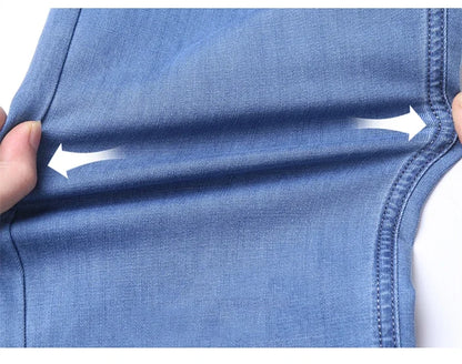 Ice Silk Thin Denim Jeans For Men Spring Summer