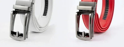 2025 Leather Men's Women's 3.5cm Click Belt with High Quality Alloy Automatic Buckle Unisex Classic Business Belts for Jeans