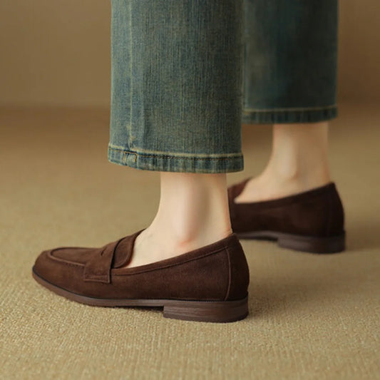 Brown Casual Flats Ladies Shoe Fashion Suede