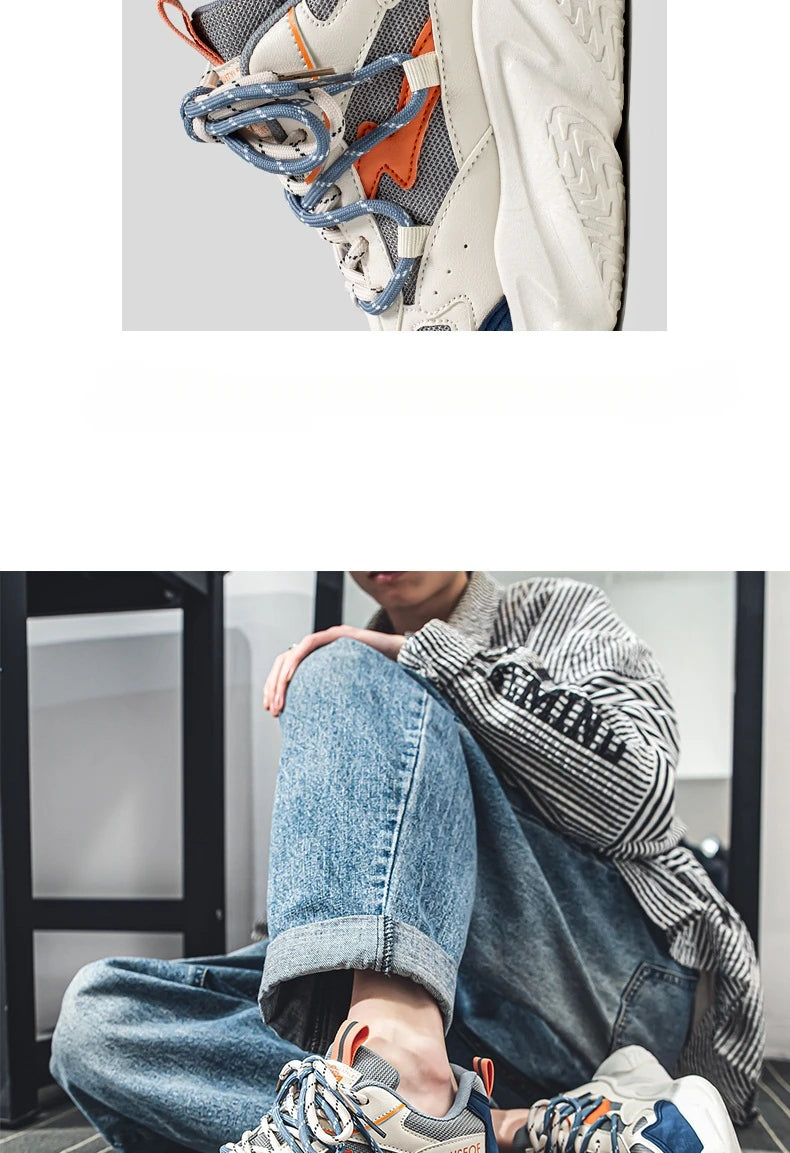 2024 Autumn Men Shoes Fashion Chunky Sneakers Height Increasing Casual Shoes Male Trainers Sports Shoes Zapatos Hombre