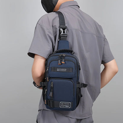 Men's Chest Bag Multifunctional Molle Waist Pack Travel Lightweight Handbag Outdoor Hiking Cycling Crossbody Bag Large Rig Pouch