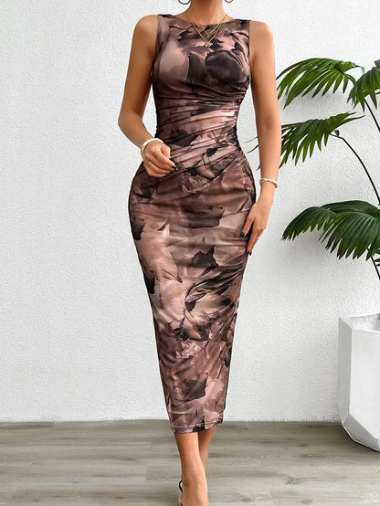 Women Spring Summer Tight Dress With Split Bottom