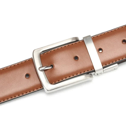 Real Genuine Leather Rotating Alloy Pin Buckle Belt for Men Unisex High Quality Cowskin Leather Cowboy Jeans Double-sided Belts