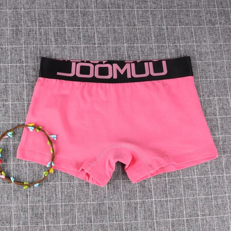 3PCS Popular Solid Women's Cotton Panties Boxer Underwear Ladies Breathable Letter Belt Briefs  Sports Female Knickers Boyshorts