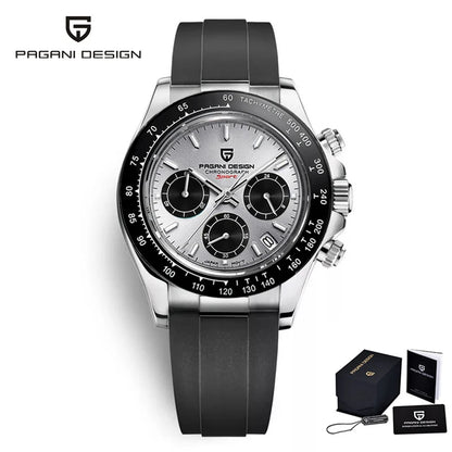 PAGANI DESIGN 40MM V2 Men Quartz Watches Sapphire Retro Chronograph Stainless Steel Waterproof Watch Men Relogio Masculino