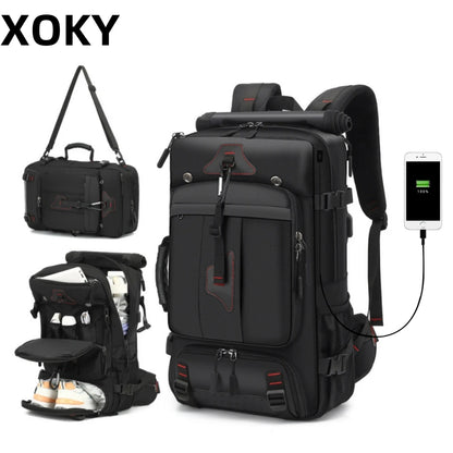 XOKY 80L Travel Backpack Large Capacity Multiple Storage Spaces Anti Theft Backpack with Dry Wet Separation 8106
