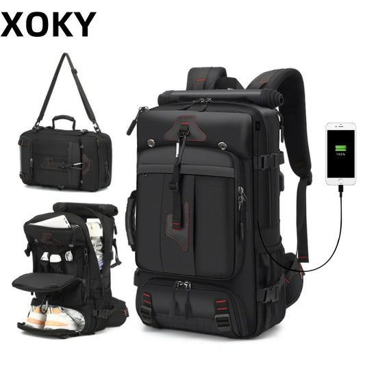 XOKY 80L Travel Backpack Large Capacity Multiple Storage Spaces Anti Theft Backpack with Dry Wet Separation 8106