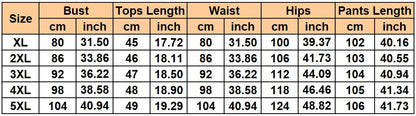 2 Piece Women Sets 2025 New Arrival Plus Size Summer Matching Sets Print Two Pieces Sets Top Pants Suits Outfits Clothing