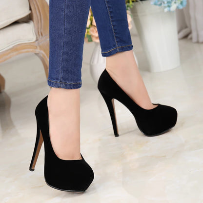Comemore Sexy Platform High Heels Women's Leisure Heel Shoes 14cm Luxury Pumps Stilettos Shoes Footwear Woman 2025 Large Size 46