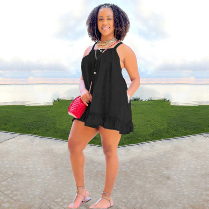 Elegant Women Denim Spaghetti Strap Dress