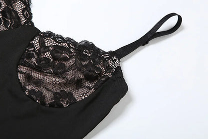 Lace Trim Sexy Backless Party Club Birthday Dress