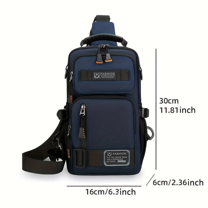 Men's Chest Bag Multifunctional Molle Waist Pack Travel Lightweight Handbag Outdoor Hiking Cycling Crossbody Bag Large Rig Pouch