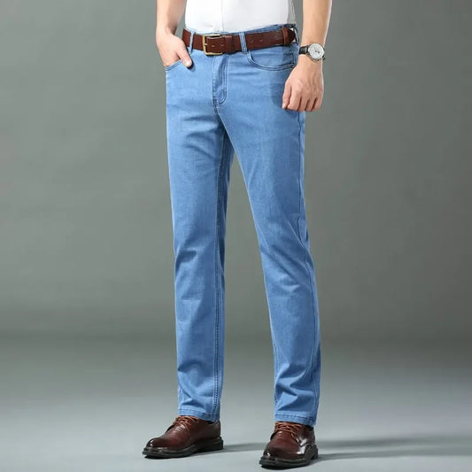 Ice Silk Thin Denim Jeans For Men Spring Summer
