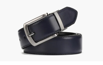 Real Genuine Leather Rotating Alloy Pin Buckle Belt for Men Unisex High Quality Cowskin Leather Cowboy Jeans Double-sided Belts