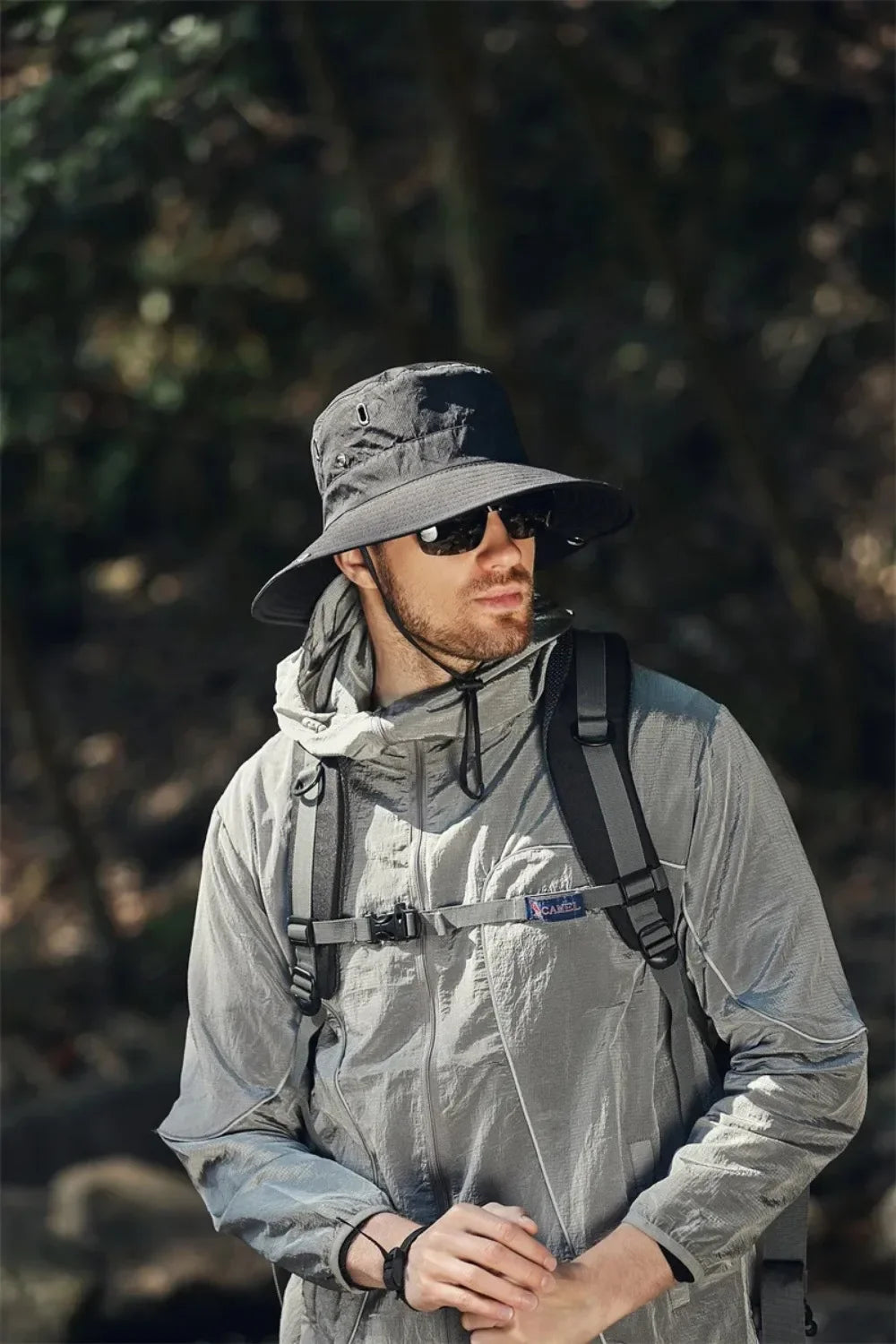 new Men's Wide Brim Sun Hat - Waterproof UV Protection Safari Bucket Hat for Fishing Hiking Climbing Summer Outdoor Oversized