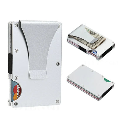 Front Pocket RFID Blocking Minimalist Wallet for Men - 2025 Slim Mini Fashion Wallet - Metal Wallet with Money Clip for Unisex