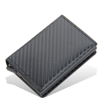 2024 Magnet Anti Rfid Blocking ID Credit Card Holder Case for Men Leather ID Bank Wallets with Magnetic Buckle Closer Cardholder