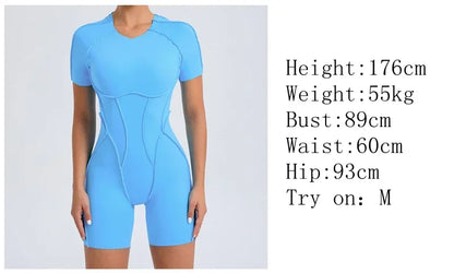 Yoga Suit Fitness Athletic Wear Yoga Set One-Piece  Sexy Women Gym Jumpsuit Sportswear Sportswear Women's Clothing Gym Kit Blue