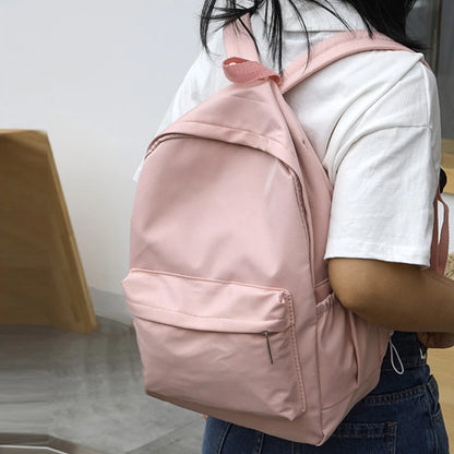 Women Schoolbag Waterproof Large Capacity School Backpack Smooth Zipper Solid Teens Girl Casual Daypack Bag Student Supply NEW