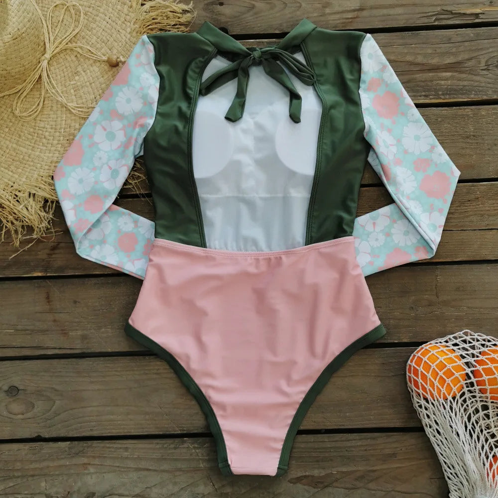 Women Surfing Two Piece Swimsuit