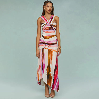 2Pcs Swimsuit with Long Skirt Sexy Women Bikini Beachwear