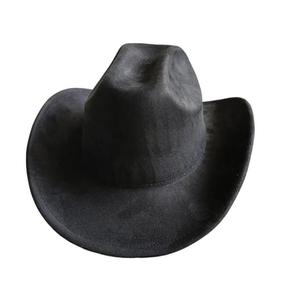 Cow Head Belt Suede Leather 7.5CM Western Cowboy Fedora Hat Women's Men's Church Jazz Hat Fashion Travel Party Hat Denim Hat