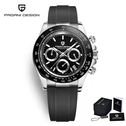 PAGANI DESIGN 40MM V2 Men Quartz Watches Sapphire Retro Chronograph Stainless Steel Waterproof Watch Men Relogio Masculino