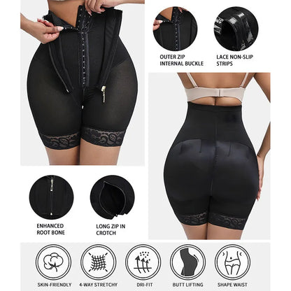 AfruliA Purple Fajas Colombianas Girdle BBL Shorts Corset Slim Waist Trainer High Compression Body Shaper Control Panties Lifter