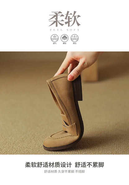 Brown Casual Flats Ladies Shoe Fashion Suede