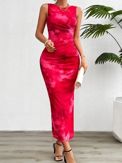 Women Spring Summer Tight Dress With Split Bottom