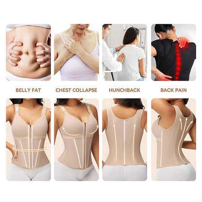 AfruliA XXXS Fajas Colombian Girdles High Compression Vest Waist Trainer Corset with Zipper Hook Flat Belly Slimming Body Shaper