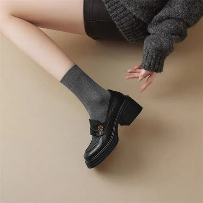 Women High Heel Causal Loafers
