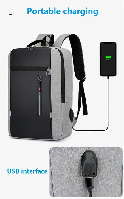 Waterproof Oxford Laptop Backpack for Men 15.6 Inch USB Charging Business Travel School Backpack High Capacity