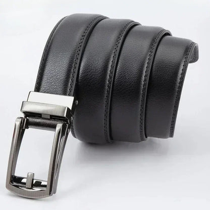 2025 Leather Men's Women's 3.5cm Click Belt with High Quality Alloy Automatic Buckle Unisex Classic Business Belts for Jeans