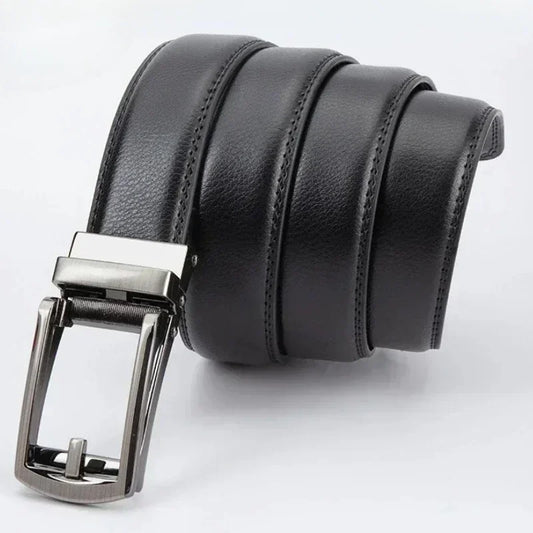 2025 Leather Men's Women's 3.5cm Click Belt with High Quality Alloy Automatic Buckle Unisex Classic Business Belts for Jeans