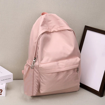 Women Schoolbag Waterproof Large Capacity School Backpack Smooth Zipper Solid Teens Girl Casual Daypack Bag Student Supply NEW