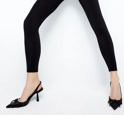 Woman High Heels Sparkly Bow Sandals Pointed Toes