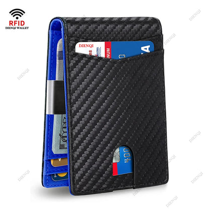 Rfid Microfier Leather Luxury Men Wallets Money Bag Slim Thin Man Card Holder Wallet for Men Short Purse Male Vallet Billfold