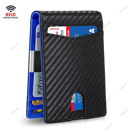 Rfid Microfier Leather Luxury Men Wallets Money Bag Slim Thin Man Card Holder Wallet for Men Short Purse Male Vallet Billfold