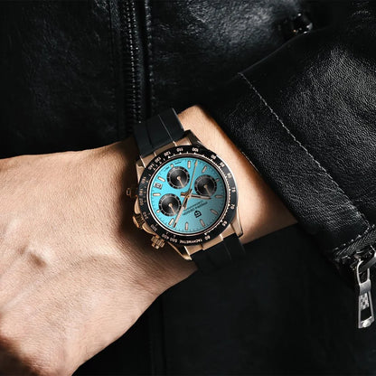 PAGANI DESIGN 40MM V2 Men Quartz Watches Sapphire Retro Chronograph Stainless Steel Waterproof Watch Men Relogio Masculino