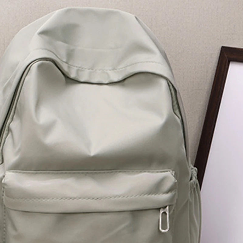 Women Schoolbag Waterproof Large Capacity School Backpack Smooth Zipper Solid Teens Girl Casual Daypack Bag Student Supply NEW
