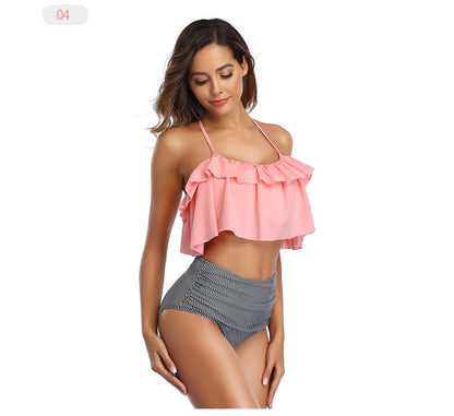 Swimwear High-Waist Split Two-Piece Beachwear Plus Size XXL