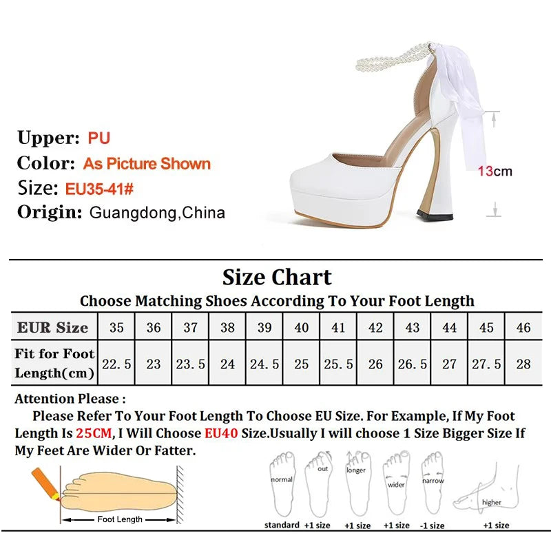 2025 Summer High Heels Womens Sandals Fashion Super High Heels Sandals Bow One Word Buckle Square Head Coarse Heels Ladies Shoes