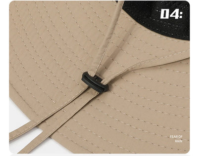2025 New Fashion Summer Bucket Hat Cowboy Men Outdoor Fishing Hiking Beach Hats Mesh Breathable Anti UV Sun Cap Large Wide Brim
