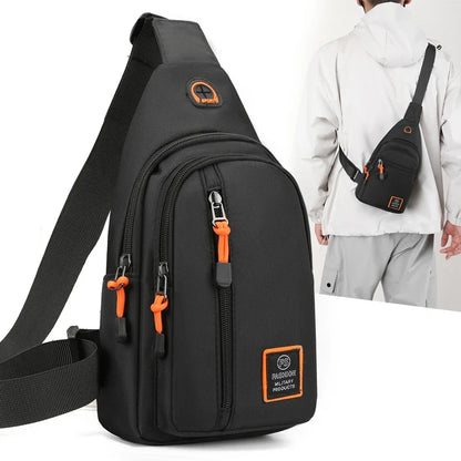 Casual men's crossbody bag Oxford cloth waterproof material sports fitness chest bag cell phone change documents storage bags
