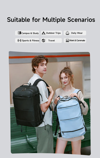 Tigernu Vacuum Compression Backpacks Men Travel Backpack Expandable USB Bag Large Capacity 17 Laptop Bags For Schoo Cabin Bags