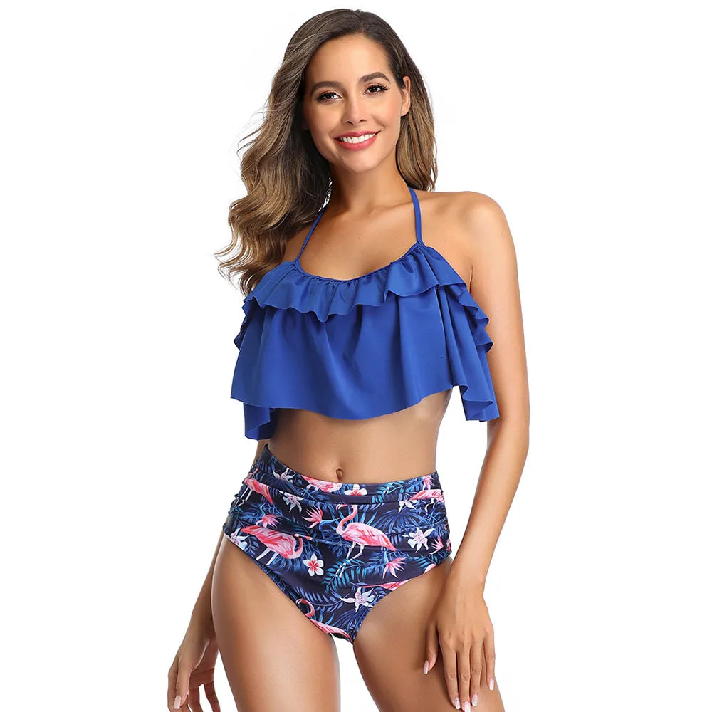 Swimwear High-Waist Split Two-Piece Beachwear Plus Size XXL