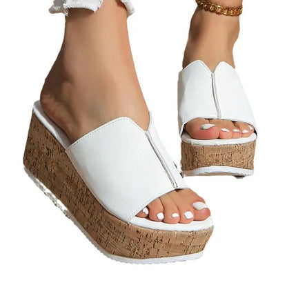 Womens High Heels Sandal Thick Bottom Casual Shoes Ladies Leisure Summer Wedges Sandals Woman Shoes Women Platform Mules Slipper